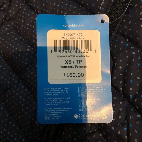 🆕Columbia Women's Powder Lite Hooded Jacket- XS- Dark Nocturnal Sparkler Print - Picture 5 of 5